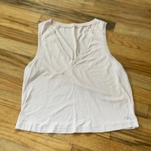 Light pink Alo Yoga V-neck tank